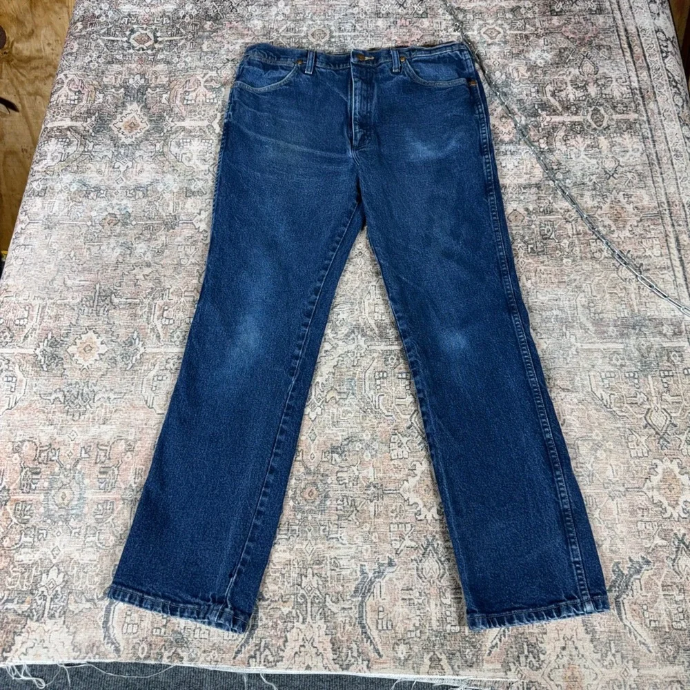 Wrangler 937STR Cowboy Cut Slim Fit Straight Leg Blue Jeans Mens 36x32